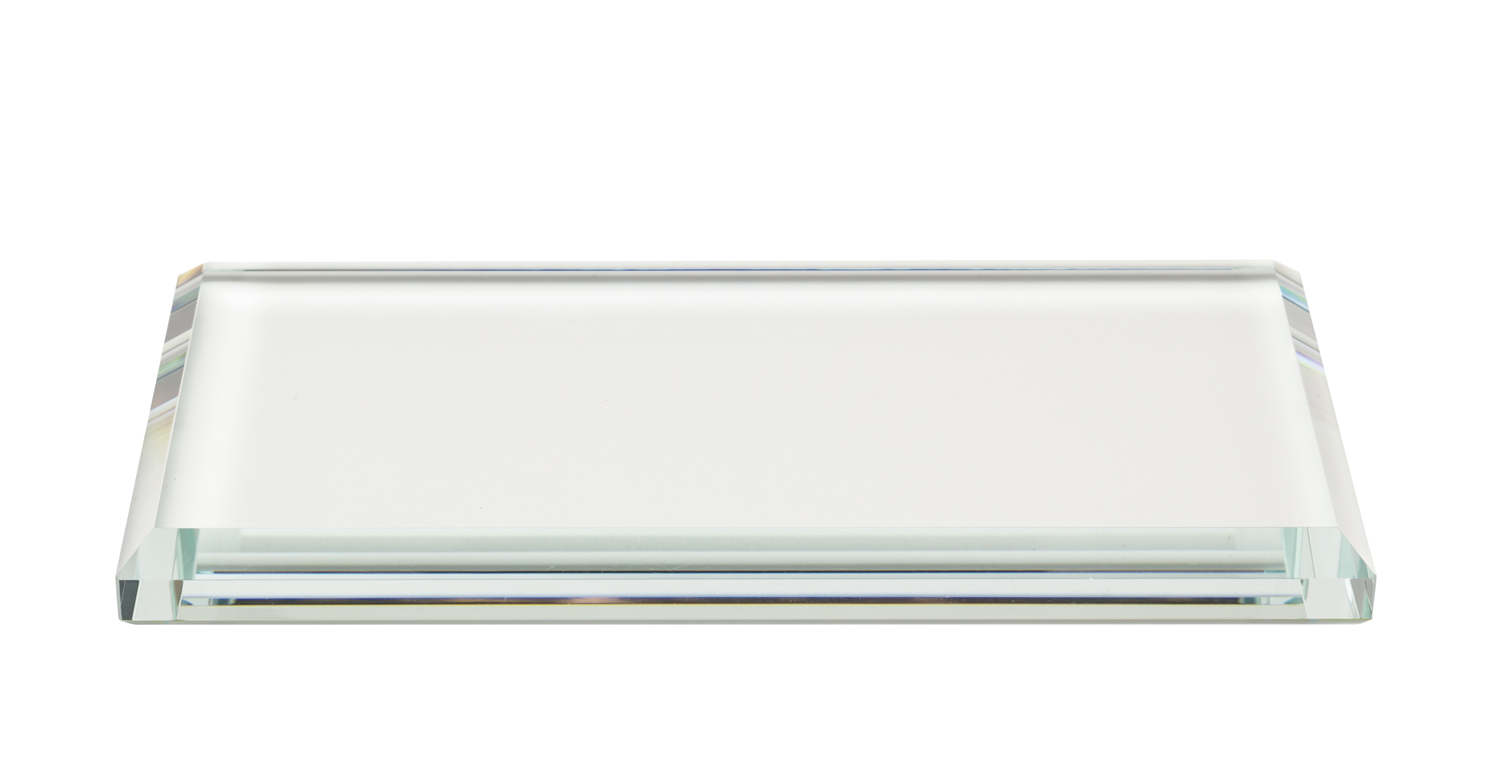 3" x 6" x 1/2" Crystal Clear, Beveled Glassplax